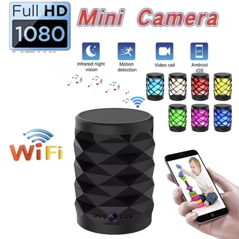 Home Security Flood Lights - Mini Cámara Wifi HD con Altavoz