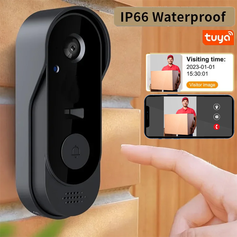 Home Security Bundle - Timbre inalámbrico con cámara Tuya, timbre