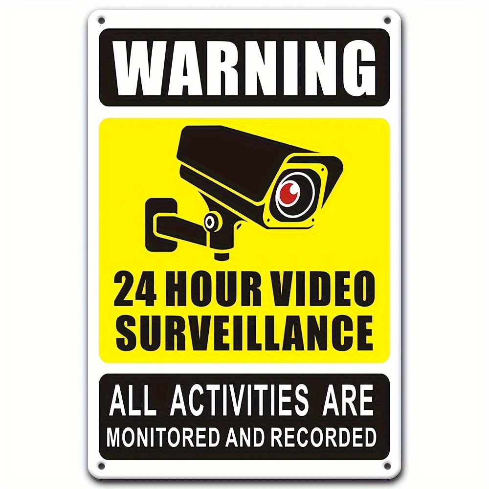 Home Security Camera Installation - Señal de advertencia de videovigilancia 24/7,