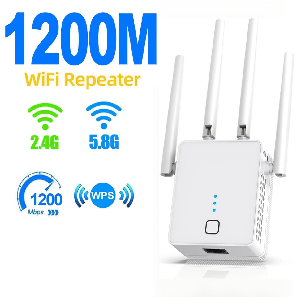 Home Security Bundle - Repetidor WiFi de doble banda, 1200Mbps,