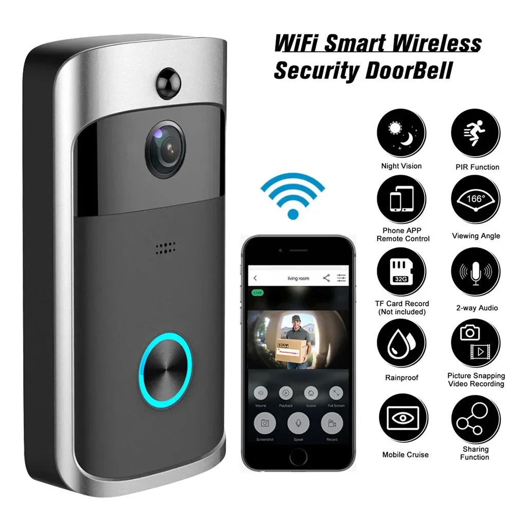 Home Security Monitoring Service - Timbre inalámbrico WIFI para el hogar,