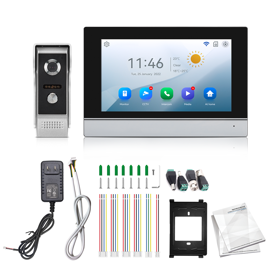Home Security Camera Installation - Pantalla IPS de 7 pulgadas, 2MP,