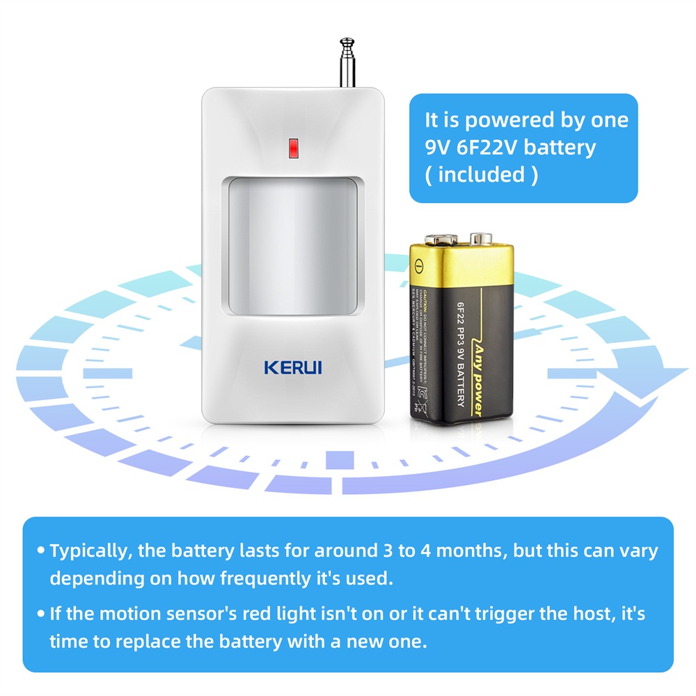 KERUI Sensor de movimiento PIR - Sim Gsm Alarm reseña y precio