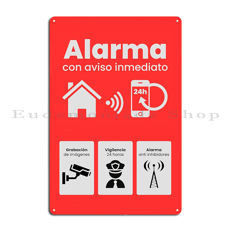 Letrero Metálico Retro de 24h  - Home Security Systems reseña y precio