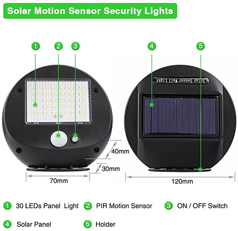 Luces Solares de 30 LED, Lámpa - Home Security Flood Lights reseña y precio