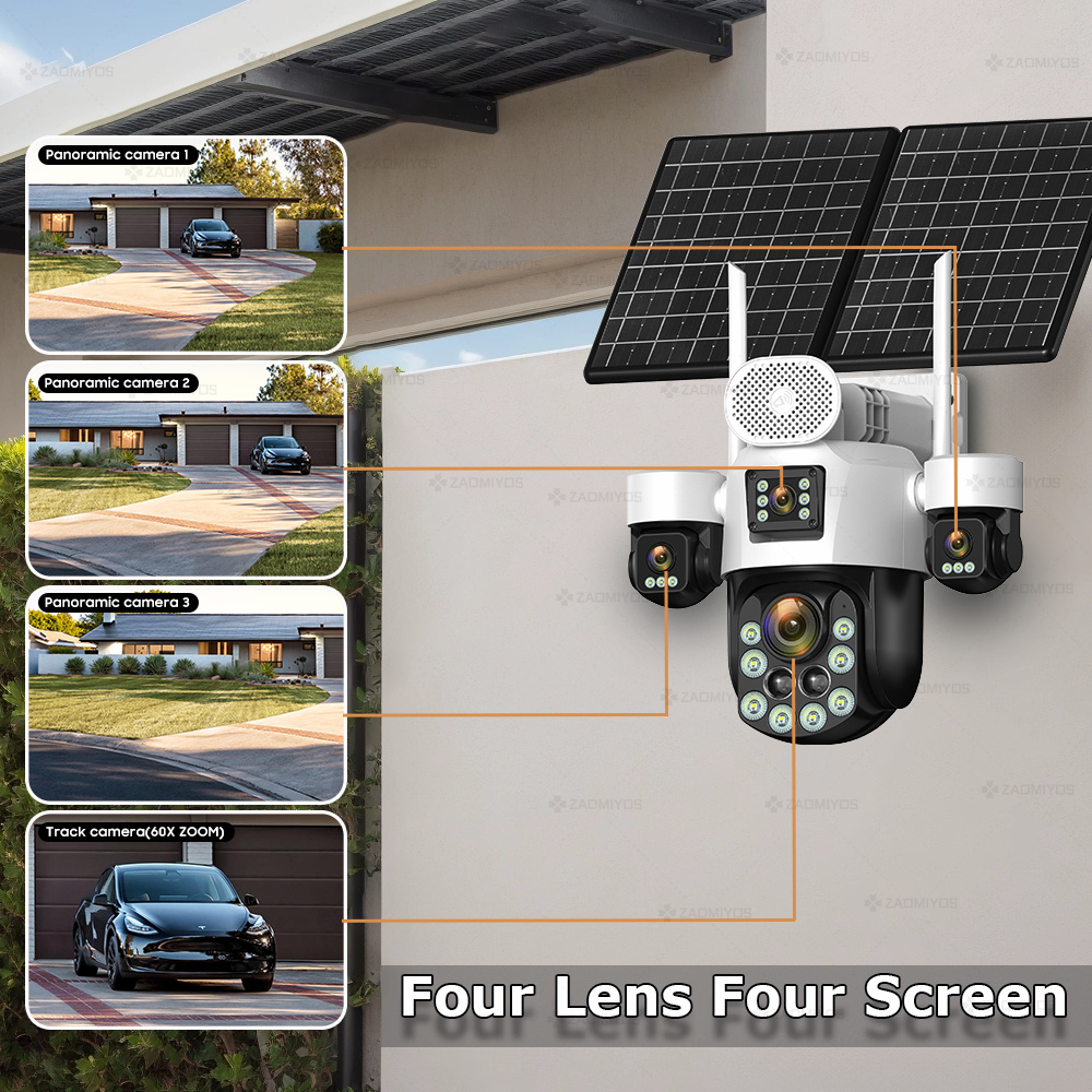 Cámara Exterior de 4 Lentes co - Home Security Camera Installation reseña y precio