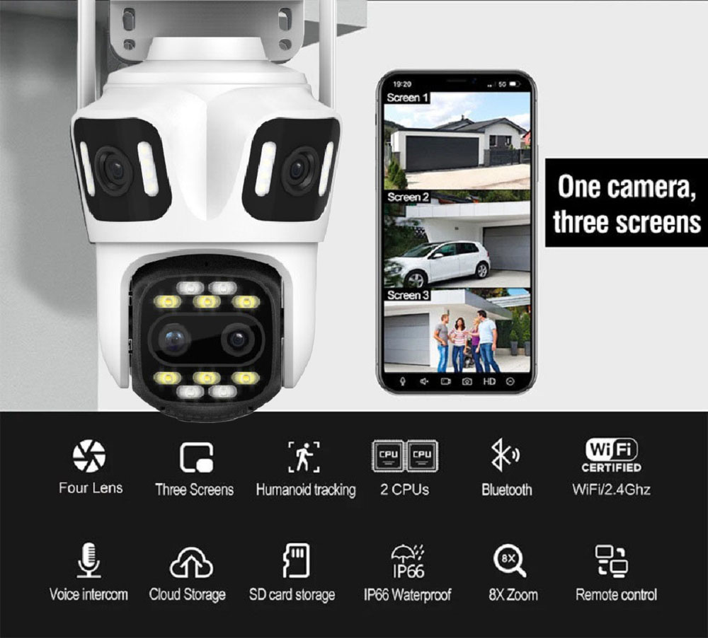Uzoom 10K 16MP cámara IP PTZ W - Home Security Monitoring Service reseña y precio