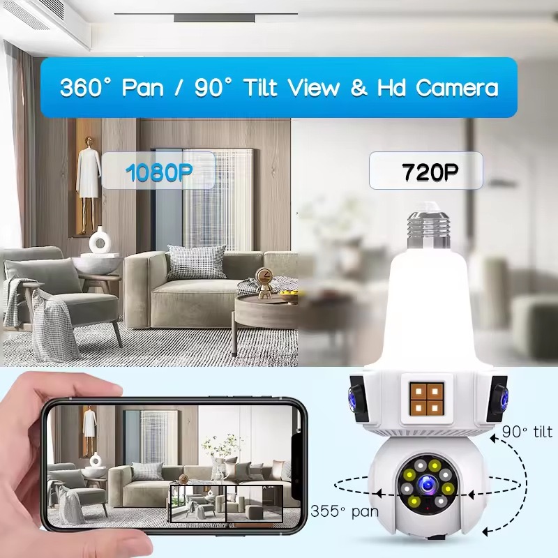 6MP V380pro APP lente Dual a t - Home Security Flood Lights reseña y precio