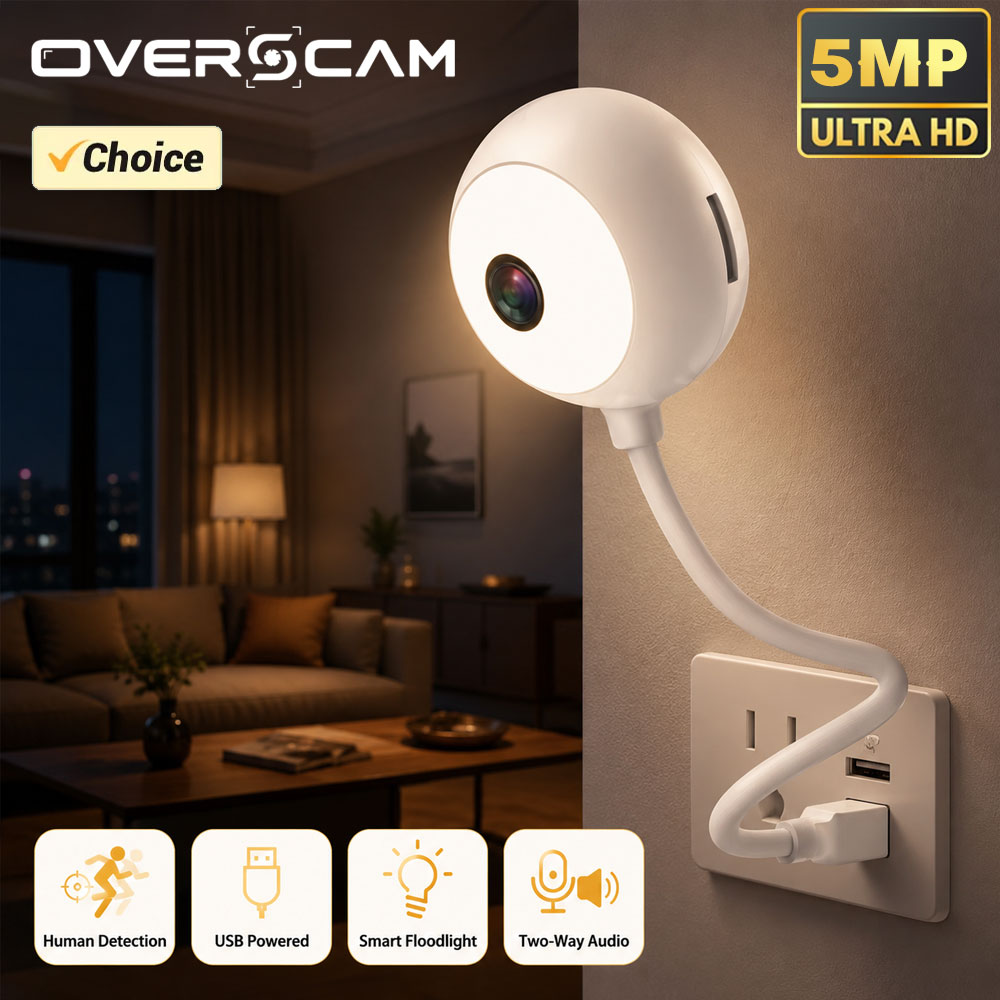 Mini cámara IP WiFi de 5MP con - Home Security Flood Lights reseña y precio