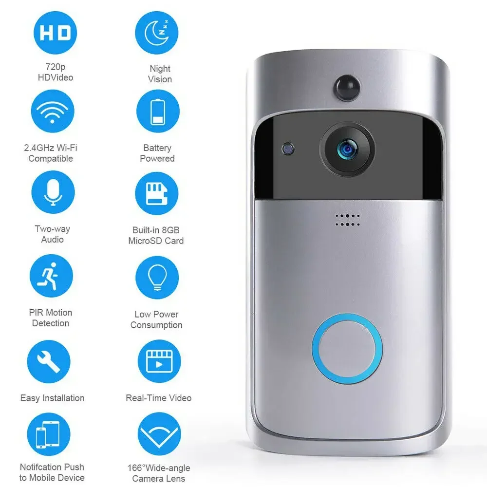 Timbre inalámbrico WIFI para e - Home Security Monitoring Service reseña y precio