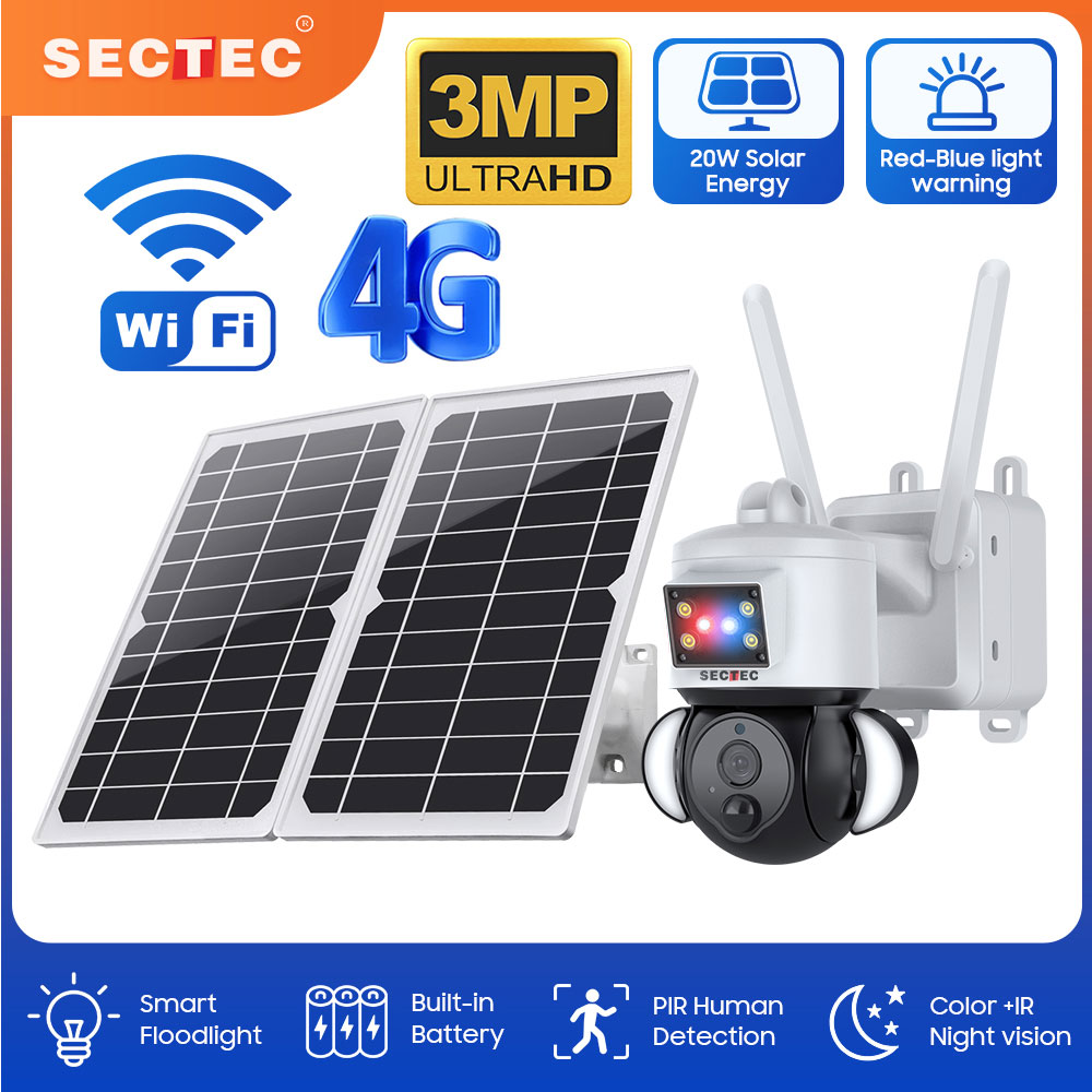 SECTEC-cámara de seguridad PTZ - Home Security Flood Lights reseña y precio