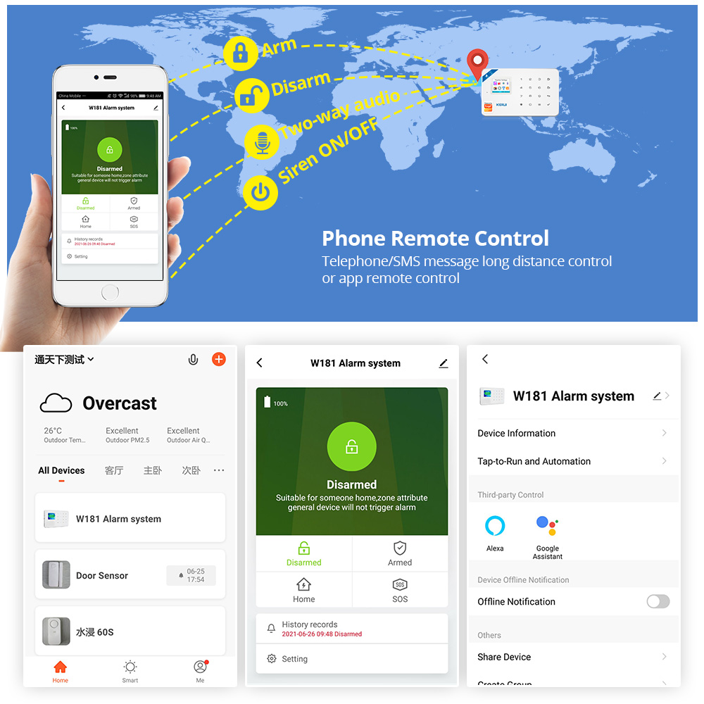 KERUI-Kit de sistema de alarma - Sim Gsm Alarm reseña y precio
